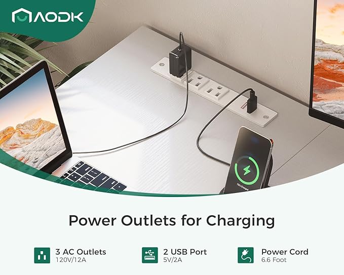 AODK L Shaped Desk with 4 Tier Drawers, 61" Reversible Gaming Desk with Power Outlets, L Shaped Computer Desk with USB Charging Port and Host Stand, Home Office Corner Desk, Easy to Assemble, White - LeafyLoom