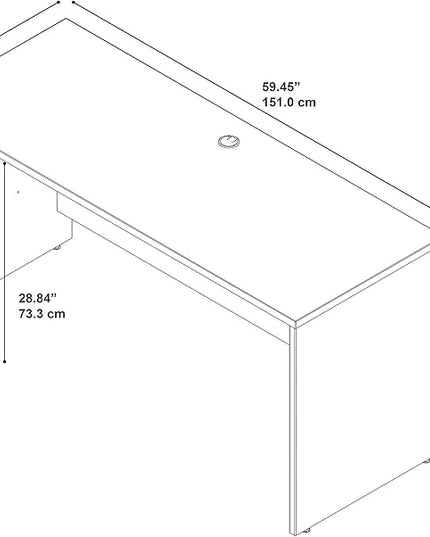 Bush Business Furniture Series C 60W x 24D Credenza Desk in Mahogany, Computer Table for Home or Professional Office - LeafyLoom
