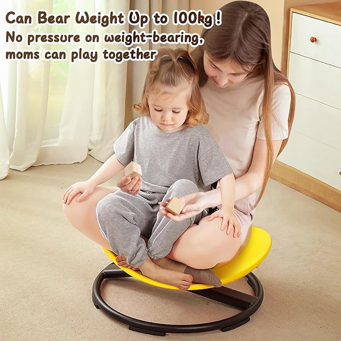 Kids Sensory Chair for Autism Kids Swivel Chair, Sensory Spin Chair Seat Improve Physical Coordination Wobble Chair for Kids Sit and Spin Relief of Motion Sickness - LeafyLoom