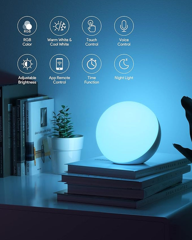 Hifree Smart Table Lamp, Dimmable Desk Lamp with App/Voice Control, LED RGB Color Changing Touch Lamp, Night Light for Bedroom Compatible with Alexa HifreeDirect