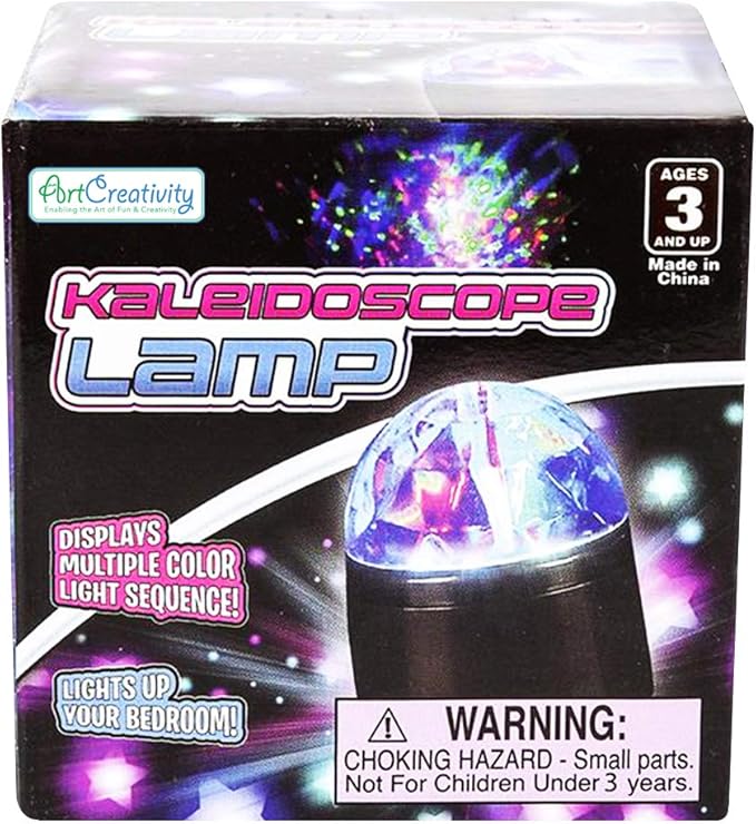 ArtCreativity Kaleidoscope LED Lamp, 1PC, Multi-Color LED Party Light for Kids and Adults, Battery Operated Decorative Lighting, Portable Mini Disco Light, Great Gift Idea for Boys and Girls - LeafyLoom