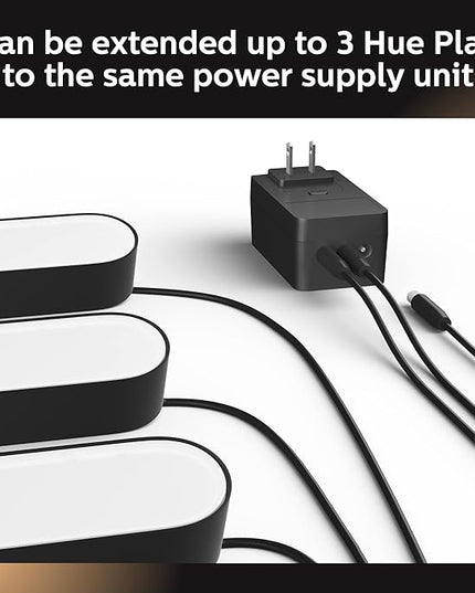 Philips Hue 16-Foot Extension Cable for Philips Hue Play Light Bar, Black - 1 Pack - Power Supply Not Included PhilipsHue