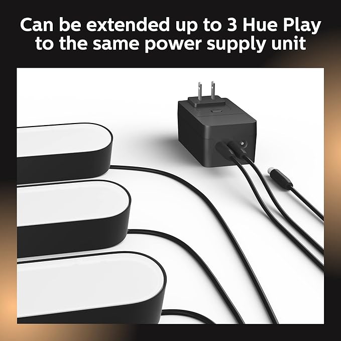 Philips Hue 16-Foot Extension Cable for Philips Hue Play Light Bar, Black - 1 Pack - Power Supply Not Included PhilipsHue