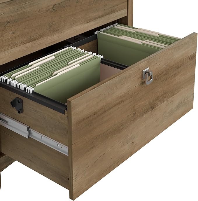 Bush SAF132RCP-03 Salinas 2-Drawer Lateral File Cabinet, Letter/Legal, Reclaimed Pine, 31.73-Inch - LeafyLoom