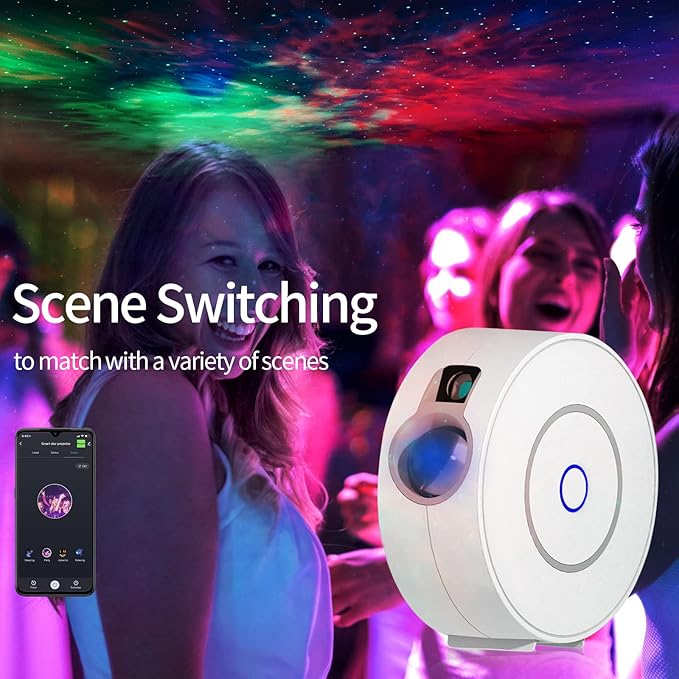 CHIGIH Smart Galaxy Star Projector,LED Starry Sky Night Light ,Nebula Ceiling Night Light App & Voice Controlled for Gaming Room,Bedroom,Home Theater,Camp Tent lightupforyouinCHIGIH
