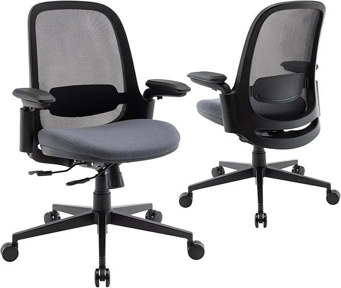 COLAMY 3084 mesh Office Chair, Black & Grey-2 Set - LeafyLoom