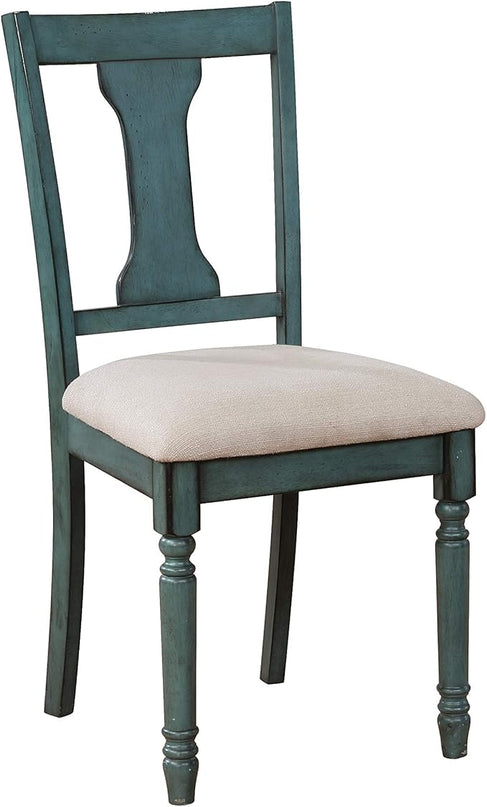 Powell Furniture Willow, Teal Blue, Set of 2 Side Chair, - LeafyLoom