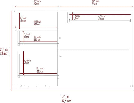 NicBex Kimberly-DW-00010-LWJ Home Office Desks, 47.2"x41.3"x47.2", Black - LeafyLoom
