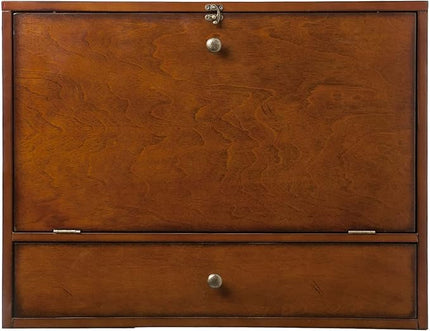 SEI Furniture Benwick Wall Mount Laptop Desk - Brown Mahogany (L x W x H): 26 x 6 x 20 inches - LeafyLoom