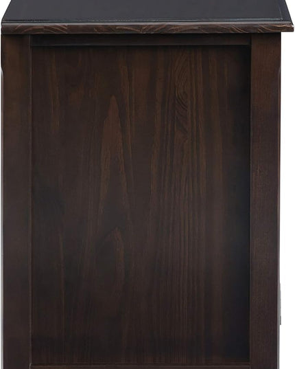 SIMPLIHOME Burlington SOLID WOOD Universal TV Media Stand, 72 inch Wide, Traditional, Living Room Entertainment Center with Storage, for Flat Screen TVs up to 80 inches in Mahogany Brown - LeafyLoom