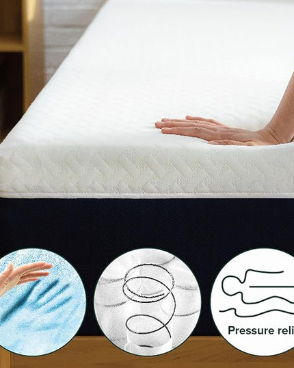 ZINUS 12 Inch Cooling Comfort Hybrid Mattress [New Version], Full, Fiberglass free, Medium Firm Feel, Motion Isolation, Certified Safe Foams & Fabric, Mattress in A Box - LeafyLoom