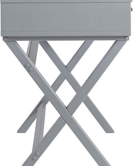 Linon Grey Campaign Style Sawyer Desk - LeafyLoom