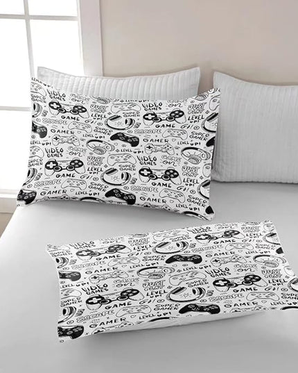 Gaming Comforter for Boys Teens,Game Bedding Sets Twin,Kids Gamer Comforter Set,Video Game Bedroom Decor,Gamepad Controller Duvet Insert All Season 3 Piece 1 Comforter and 2 Pillowcases - LeafyLoom