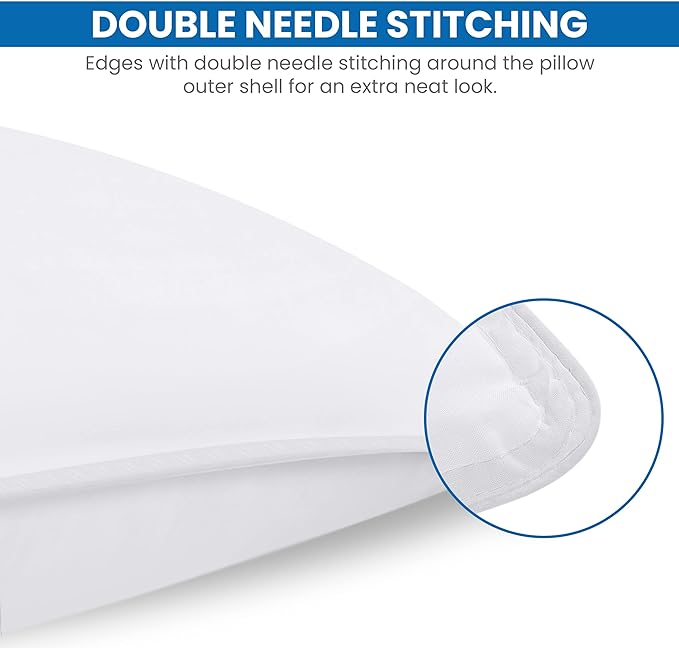 Utopia Bedding Bed Pillows for Sleeping (White), European Size, Set of 2, Hotel Pillows, Cooling Pillows for Side, Back or Stomach Sleepers - LeafyLoom
