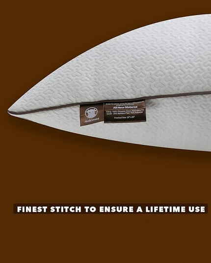 Premium 2-Pack Sleeping Pillow, Bed Pillow, Super Soft Down Alternative with Washable Covers, Microfiber Filling, Set of 2 (White, Queen) - LeafyLoom