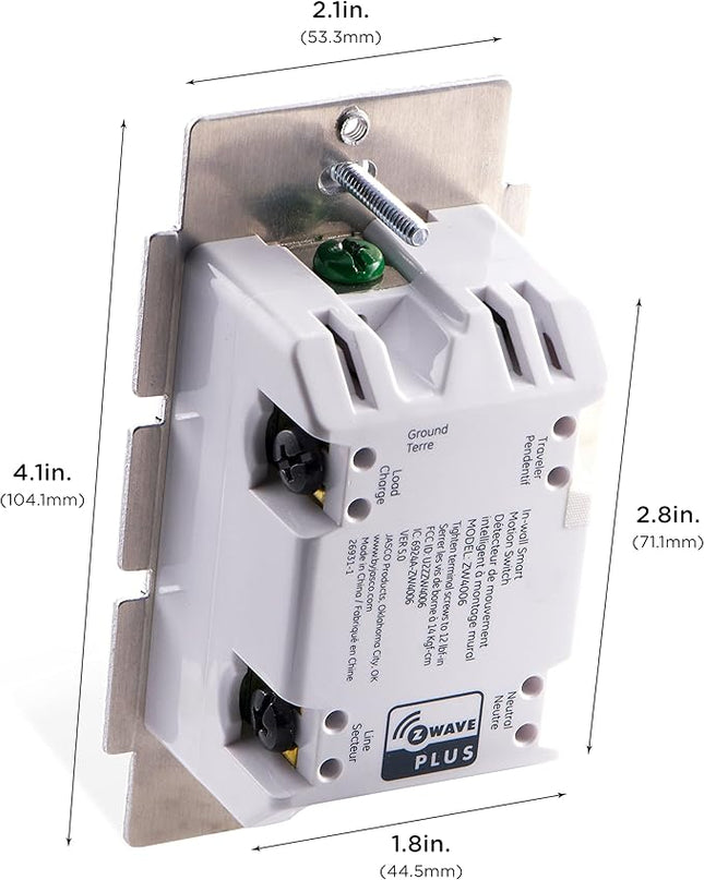 Enbrighten Z-Wave Smart Motion Sensor Light Indoor, On/Off, Vacancy/Occupancy Sensor, Includes White & Almond, Zwave Hub Required, Works with SmartThings, Wink, & Alexa, Smart Light Switch, 26931 Enbrighten
