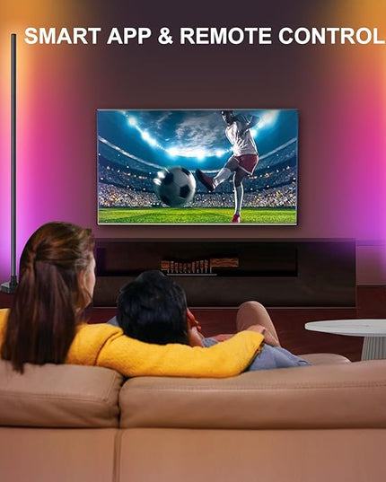RGB Corner Floor Lamp,LED Smart Corner Light App,Remote Control Corner Lamp,16 Million DIY Colors, Music Sync, Timer for Living Rooms, Bedrooms and Gaming Rooms(1 Pack) - LeafyLoom