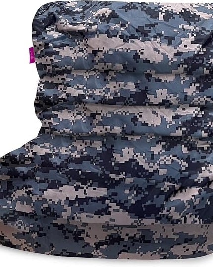 Posh Creations Structured Comfy Bean Bag Chair for Gaming, Reading and Watching TV, Laguna Lounger, Nylon - Camo Digital - LeafyLoom
