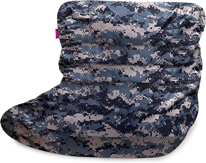 Posh Creations Structured Comfy Bean Bag Chair for Gaming, Reading and Watching TV, Laguna Lounger, Nylon - Camo Digital - LeafyLoom