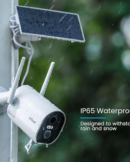 2K Solar Camera Security Outdoor with Spotlight & Siren, AI Detection Wireless Cameras for Home Security, 3MP Color Night Vision/2-Way Talk/Compatible with Alexa ieGeek
