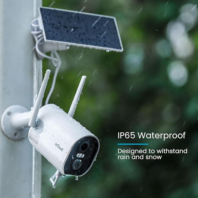 2K Solar Camera Security Outdoor with Spotlight & Siren, AI Detection Wireless Cameras for Home Security, 3MP Color Night Vision/2-Way Talk/Compatible with Alexa ieGeek
