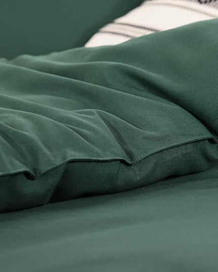 JANZAA Twin Comforter Set Emerald Comforter Set 2PCS (1 Ruffled Comforter Set and 1Pillow case) Fluffy Comforter Set Vintage Farmhouse Shabby Chic Bedding Soft All Season - LeafyLoom