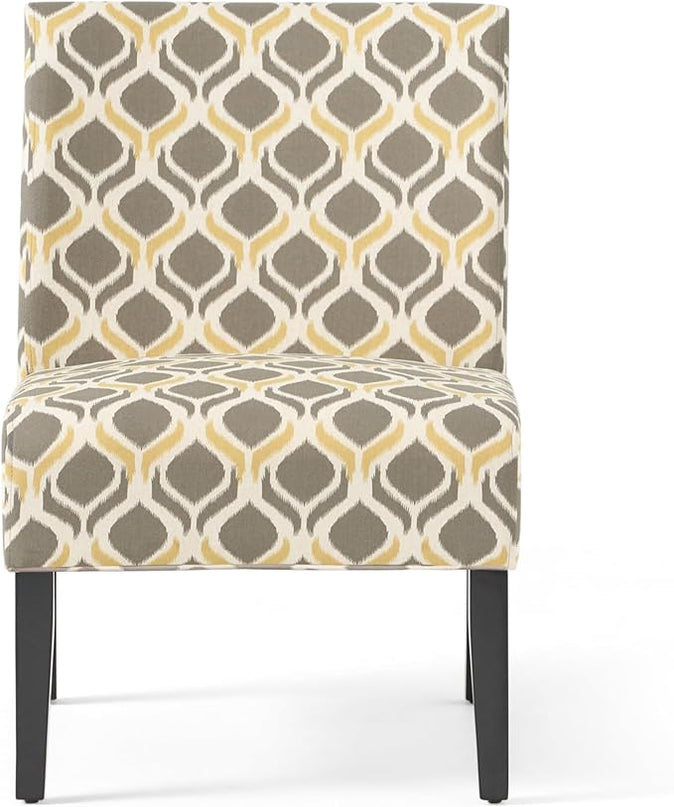 Christopher Knight Home Kassi Fabric Dining Chair, Yellow / Gray - LeafyLoom