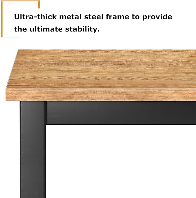 SogesGame Computer Desk,63 inch Desk& Workstations for Home Office, Writing Study Corner Desk,Modern Simple Style Laptop Table,Easy to Assemble, Teak Black - LeafyLoom