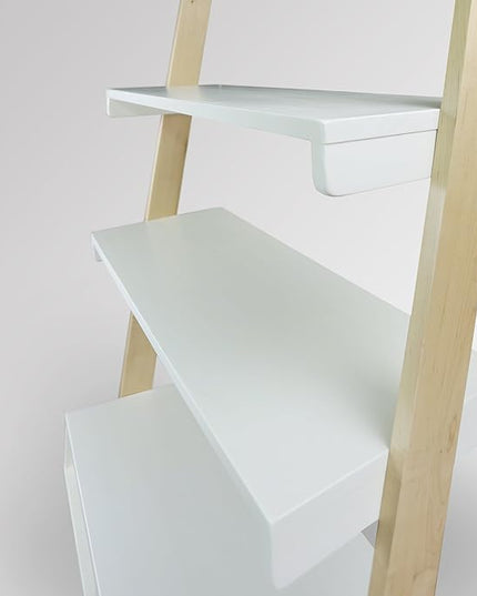 American Trails Freestanding Ladder Desk With Drawer, Natural Maple/White - LeafyLoom