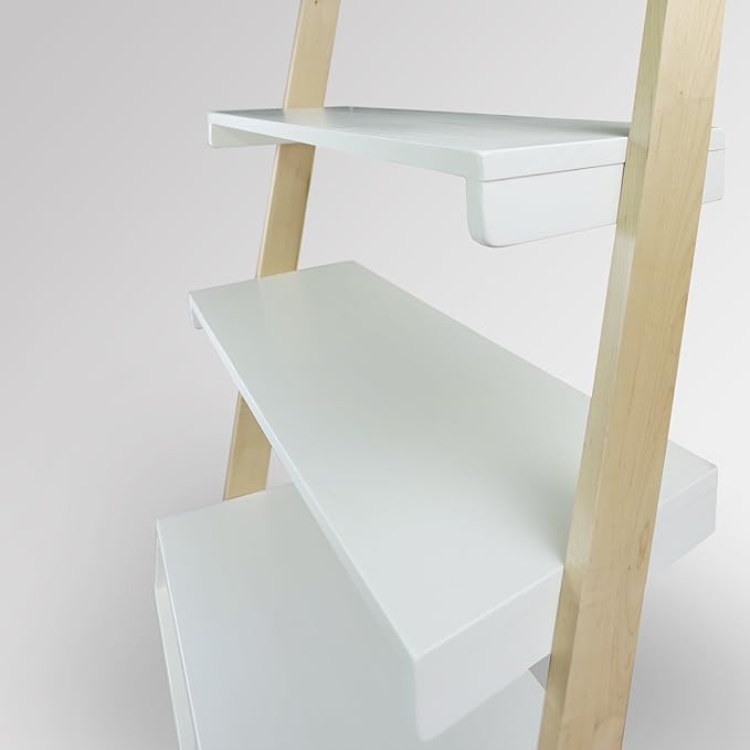 American Trails Freestanding Ladder Desk With Drawer, Natural Maple/White - LeafyLoom