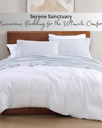 LANE LINEN 100% Organic Cotton Twin XL Sheets Set 3-Piece Pure Percale Bedsheets Soft Bedding Breathable Fits Mattress Upto 15" Deep - Polka Dot - LeafyLoom