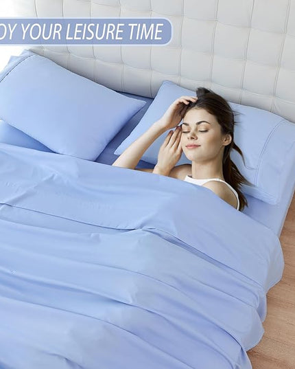 Full Sheet Set - 4 Piece Soft Breathable Bed Sheets for Full Size Bed, Extra Deep Pocket Lxuury Brushed Sheets, Cooling Hotel Bedding Sheets and Pillowcases, Wrinkle Free Oeko-Tex Sheets - LeafyLoom