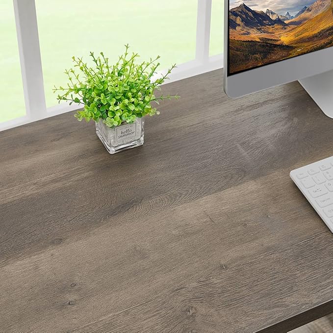 FATORRI L Shaped Computer Desk, Industrial Home Office Desk with Shelves, Reversible Wood and Metal Corner Desk (Walnut Brown, 59 Inch) - LeafyLoom