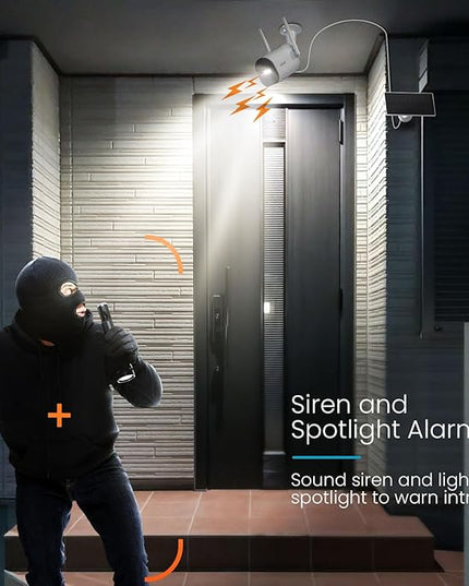 2K Solar Camera Security Outdoor with Spotlight & Siren, AI Detection Wireless Cameras for Home Security, 3MP Color Night Vision/2-Way Talk/Compatible with Alexa ieGeek