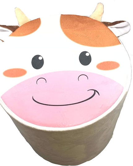 Storl Organizer Storage Stool for Toy and Cloth and Kids Stool (Cow, 12Wx13H) - LeafyLoom