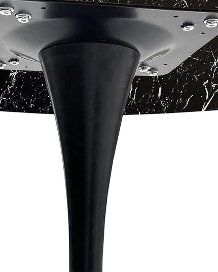 NicBex 42.13Inch Round Dining Table,Modern Kitchen Table with Printed Black Marble Tabletop and Metal Base for 2 to 4,Leisure Coffee Table for Kitchen,Small Space,Dining Living Room,Space-Saving,Black - LeafyLoom