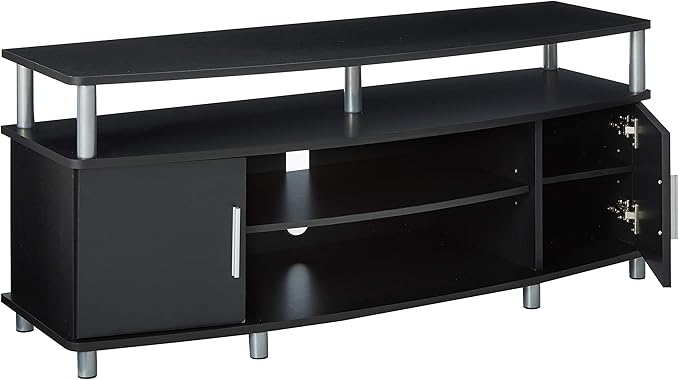 Ameriwood Home Carson TV Stand for TVs up to 50", Black - LeafyLoom