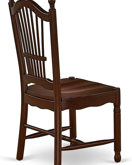 East West Furniture ANDO5-MAH-W Antique 5 Piece Dining Set for 4 Includes a Round Kitchen Table with Pedestal and 4 Dinette Chairs, 36x36 Inch - LeafyLoom
