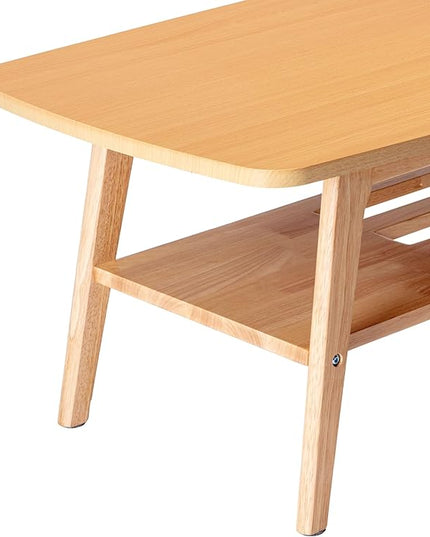 NicBex Coffee Table Wooden Coffee Table with Storage Rectangle Center Tables with Open Shelf Dining Table for Living Room, Dining Room, Office, and Bedroom,47" W, Natural Light Oak - LeafyLoom