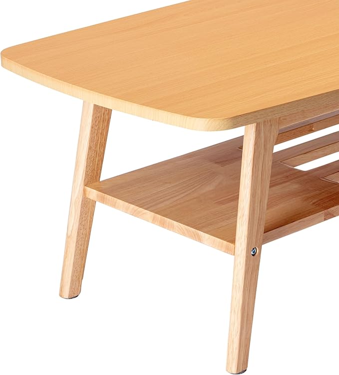 NicBex Coffee Table Wooden Coffee Table with Storage Rectangle Center Tables with Open Shelf Dining Table for Living Room, Dining Room, Office, and Bedroom,47" W, Natural Light Oak - LeafyLoom