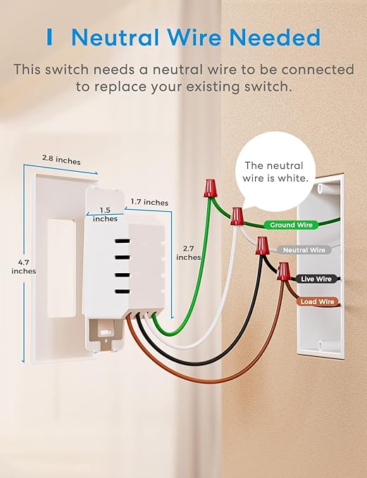 meross 4 Pack Smart Dimmer Switch Single Pole Supports Apple HomeKit, Alexa Google Assistant & SmartThings, 2.4Ghz WiFi Light Switch for Dimmable LED, Neutral Wire Required, Remote Control Schedule meross