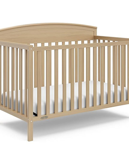 Graco Benton 5-in-1 Convertible Crib (Driftwood) – GREENGUARD Gold Certified, Converts from Baby Crib to Toddler Bed, Daybed and Full-Size Bed, Fits Standard Full-Size Crib Mattress - LeafyLoom