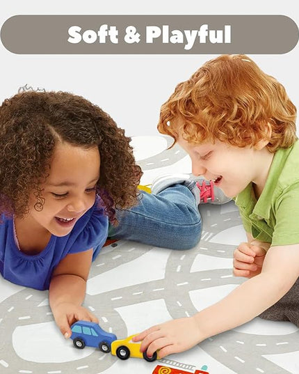 Grey Kids Rug for Playroom, 5'x7' Washable Road Rug for Kids Bedroom, Non-Slip Car Rug for Nursery, Large Traffic Play Mat Utral Soft Baby Carpet for Boys Girls Dorm Toy Room Tent - LeafyLoom