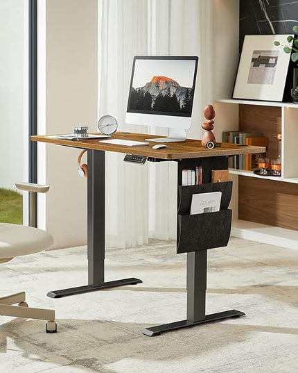 Marsail Standing Desk, Office Adjustable Heights Desk,Stand Up Desk,63x24 Inches Desktop Sit Stand Home Office Gaming Computer Desk with 4 Memory Presets,Headphone Hook,Cable Organizer,Rustic - LeafyLoom