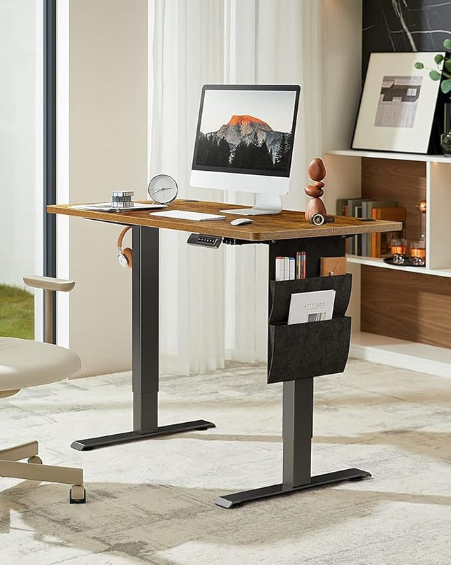 Marsail Standing Desk, Office Adjustable Heights Desk,Stand Up Desk,63x24 Inches Desktop Sit Stand Home Office Gaming Computer Desk with 4 Memory Presets,Headphone Hook,Cable Organizer,Rustic - LeafyLoom