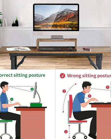 TEMI Foldable Desks for Small Spaces - Quick and Easy Setup Portable Desk. Folding Table for Office, Bedroom, or Outdoor Activities. Small Foldable Desk Functions, as a Computer Table and Study Desk - LeafyLoom