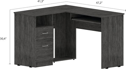 NicBex Kimberly-DW-00052-LWJ Home Office Desks, 47.2"x41.3"x30.4", Gray - LeafyLoom