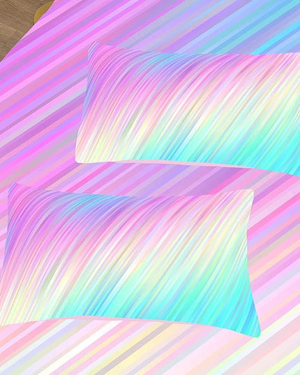 Bodhi pink twin comforter set,comforter set for girls,tie dye bedding set for kids,kids girls bedding sets,twin comforter sets for girls,2PCS rainbow bedding set with pillowcase - LeafyLoom