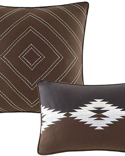Woolrich Rustic Lodge Cabin Comforter Set - All Season Down Alternative Warm Bedding Layer and Matching Shams, Oversized King, Bitter Creek, Grey/Brown - LeafyLoom