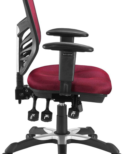 Modway Articulate Ergonomic Mesh Office Chair in Red - LeafyLoom